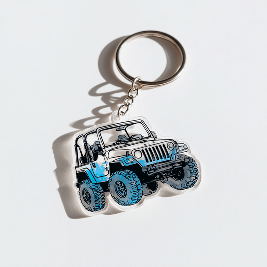 Custom Trail Style Pack – Jeep Earrings + Keychain (Off-Road Ink Edition)