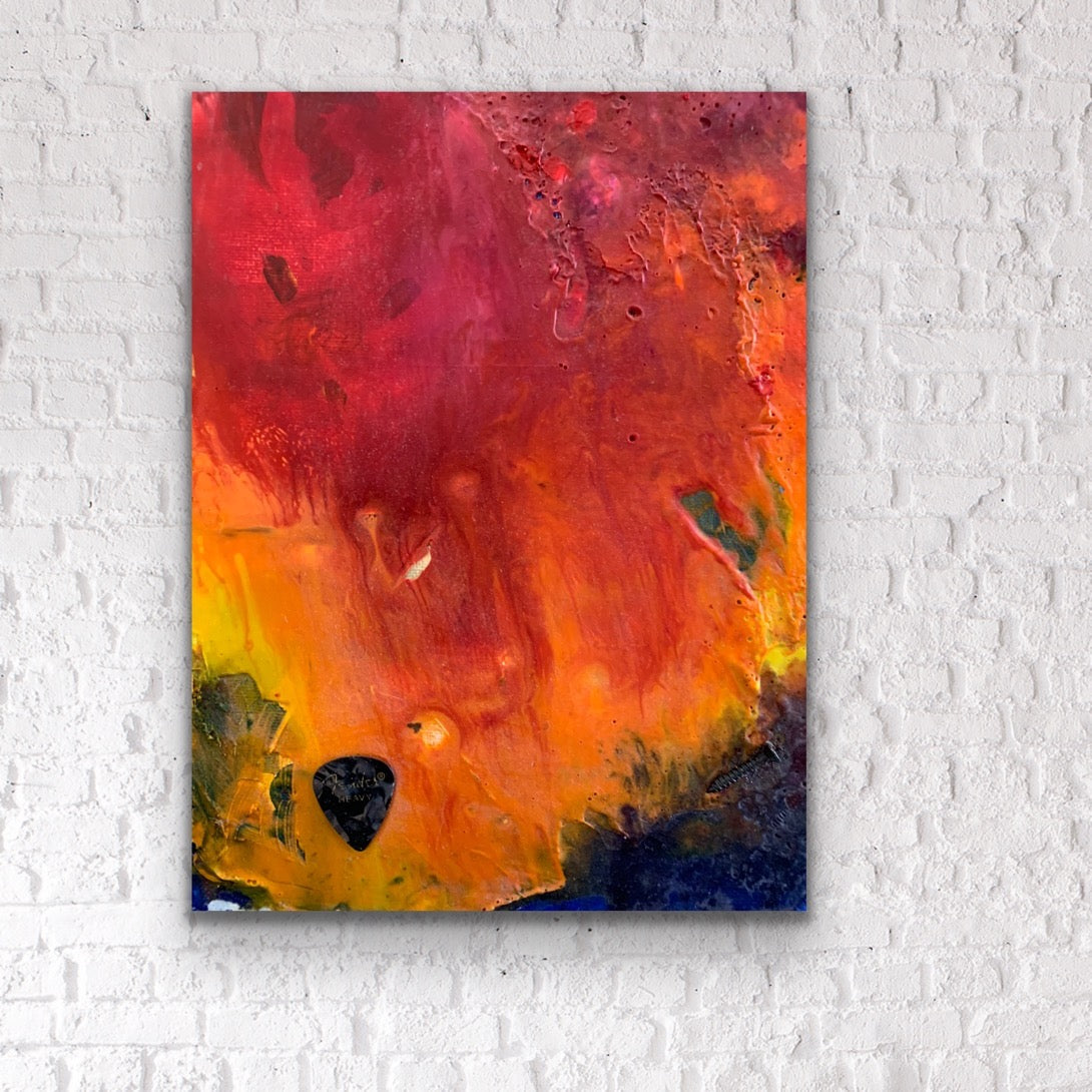 Riffs in Red — Original Encaustic Wax Painting (Be Bold Series No. 2)